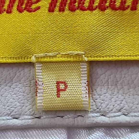 CATHERINE MALANDRINO Ivory Leather Jacket with Crochet Insets Women's Size P - Picture 11 of 14